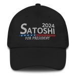 Satoshi For President 2024 (White Embroidery) Bitcoin Dad Hat